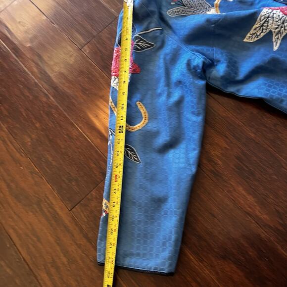 Vintage Indigo Moon women's blue floral embroidered and appliqued art jacket 1X - Picture 9 of 11